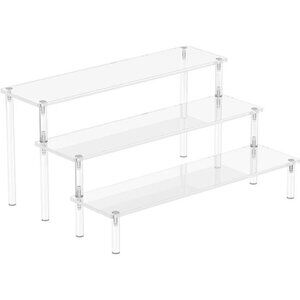 Acrylic Display Risers, 3 Tier Perfume Organizer Stand, Clear Cupcake Stand